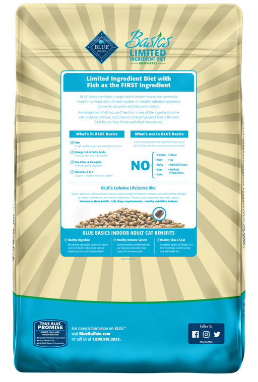 Blue Buffalo Basics Grain Free Adult Indoor Fish & Potato Recipe Dry Cat Food
