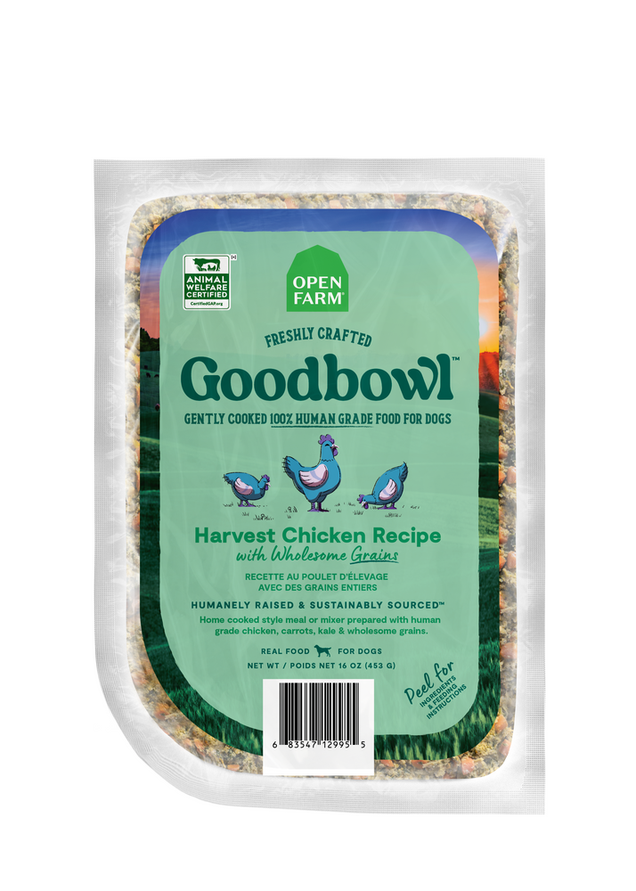 Open Farm Frozen Goodbowl Harvest Chicken & Wholesome Grains — Full Case — manufacturer recipe-family image; packaging size may differ