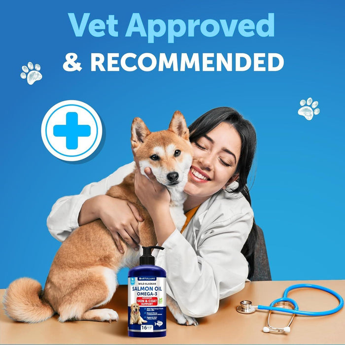 Artullano Wild Alaskan Salmon Oil for Dogs, 16 fl oz