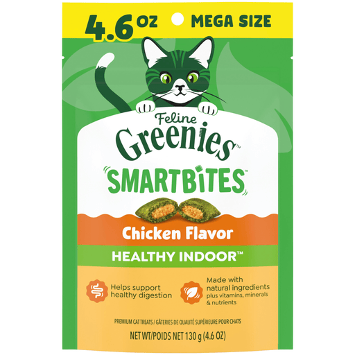 Greenies Healthy Indoor Smartbites Chicken Cat Treats — manufacturer recipe-family image; package size may differ