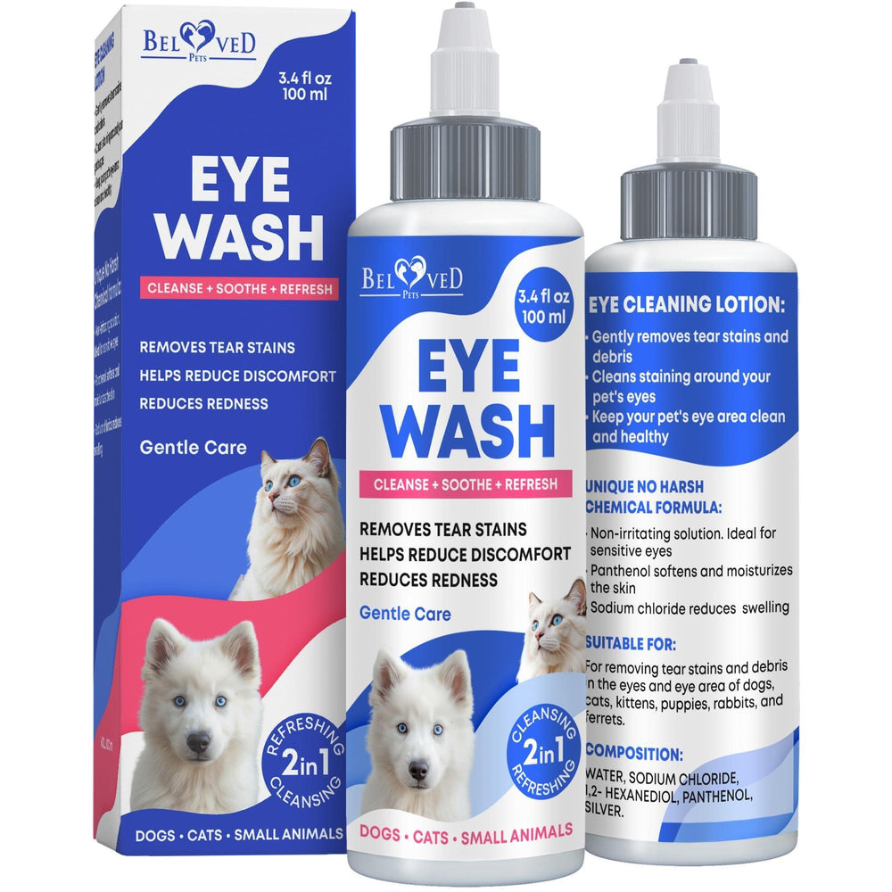 Beloved Pets Eye Wash for Dogs & Cats – 3.4 fl oz (100 mL)