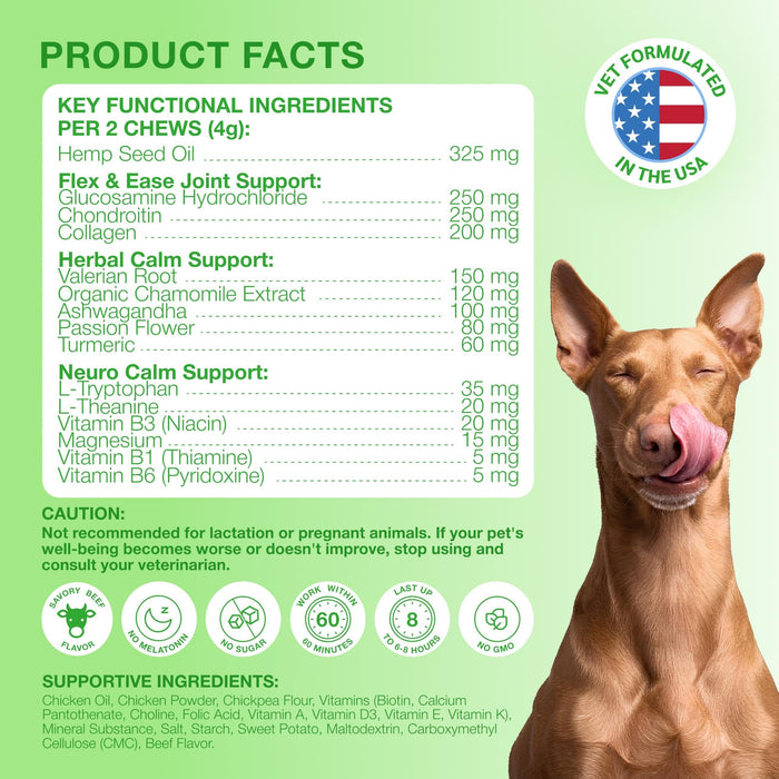 Kinpur Hemp Calming Soft Chews for Dogs, Beef, 110 Count