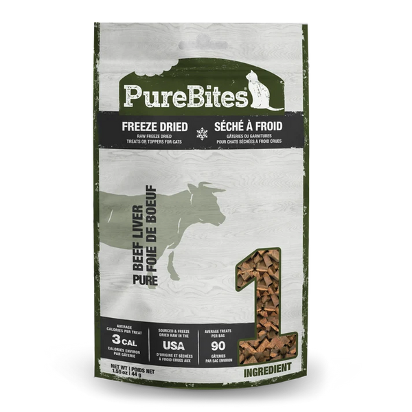 PureBites Beef Liver Freeze-Dried Raw Cat Treats, 1.55-oz bag