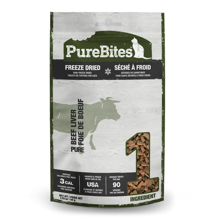 PureBites Beef Liver Freeze-Dried Raw Cat Treats, 1.55-oz bag