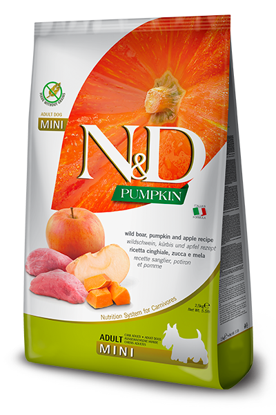 Farmina Natural & Delicious Grain-Free Pumpkin Boar & Apple Adult Dog Mini, 5.5- lb