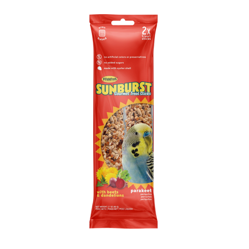 Higgins Sunburst Treat Sticks Beet & Dandelion Parakeet — 2.1 oz