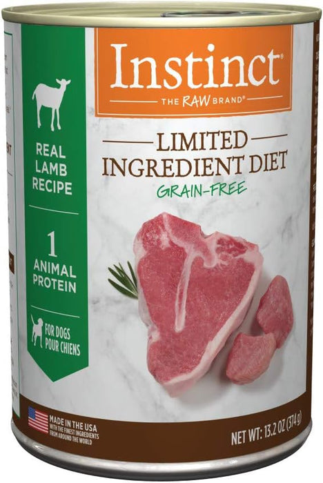 Instinct Limited Ingredient Diet Adult Grain-Free Real Lamb Recipe Wet Dog Food, 13.2 oz. Cans (Case of 6)