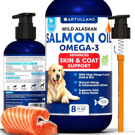 Artullano Wild Alaskan Salmon Oil for Dogs, 8 fl oz