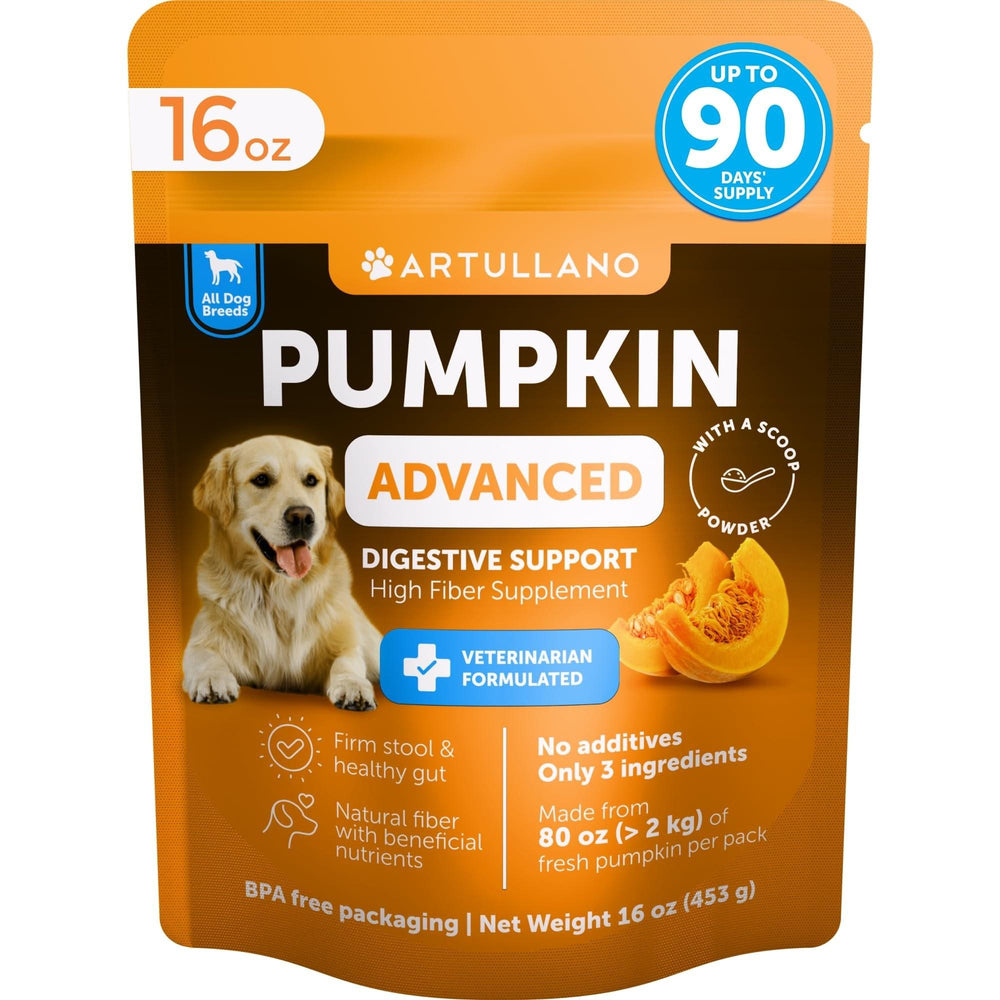 Artullano Advanced Pumpkin Powder for Dogs, 16 oz