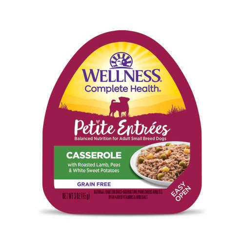 Wellness Complete Health Petite Entrees Casserole Roasted Lamb, Peas & White Sweet Potatoes — 3-oz, case of 12; Case of 12 × 3-oz containers