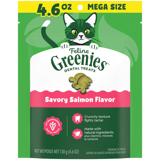 Greenies Feline Salmon Treat — manufacturer recipe-family image; package size may differ