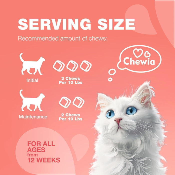 Chewia Flea & Tick Soft Chews for Cats, Salmon, 140 Count
