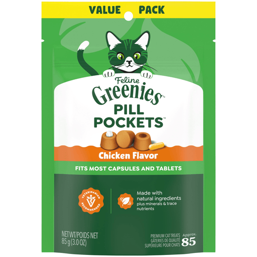 Greenies Feline Pill Pockets Value Size Chicken — manufacturer recipe-family image; package size may differ