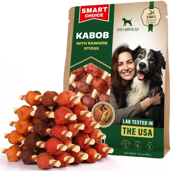 Beloved Pets Chicken & Duck Rawhide Kabob Dog Chews, 10.6 oz