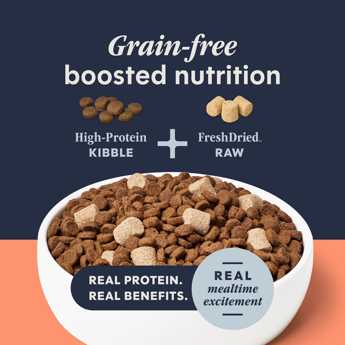 Instinct Raw Boost Kibble Real Salmon Recipe cat 4.5 lb. product benefits and recipe information