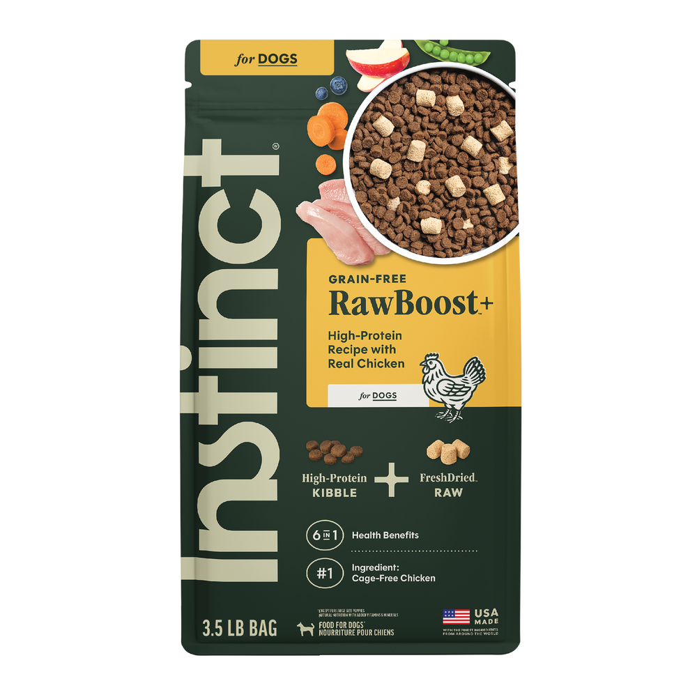 Instinct RawBoost+ Kibble Real Chicken Recipe dog 3.5 lb. front package