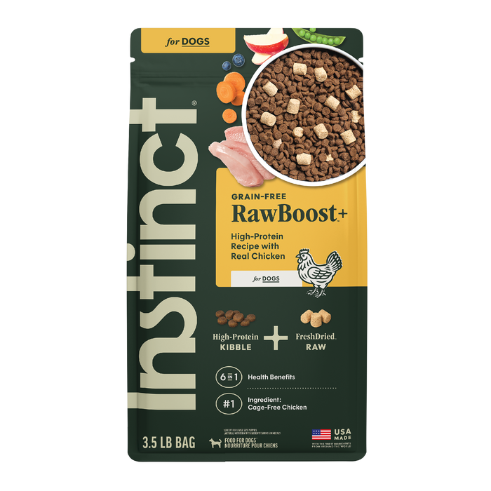 Instinct RawBoost+ Kibble Real Chicken Recipe dog 3.5 lb. front package