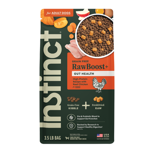 Instinct RawBoost+ Kibble Gut Health Recipe dog 3.5 lb. front package