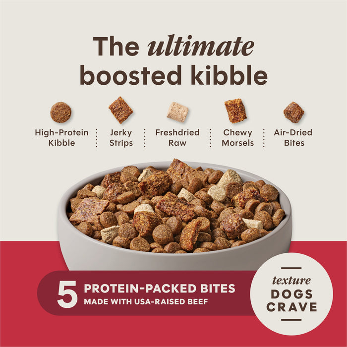 Instinct PeakBoost+ Kibble Real Beef Recipe dog 3.5 lb. product benefits and recipe information