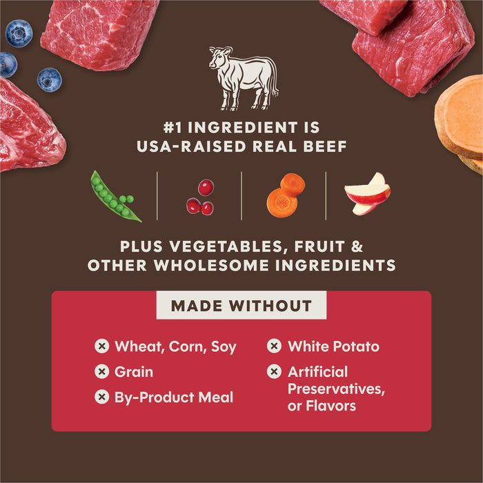 Instinct PeakBoost+ Kibble Real Beef Recipe dog 3.5 lb. product benefits and recipe information