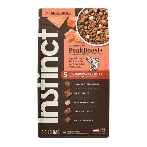 Instinct PeakBoost+ Kibble Real Salmon Recipe dog 3.5 lb. front package