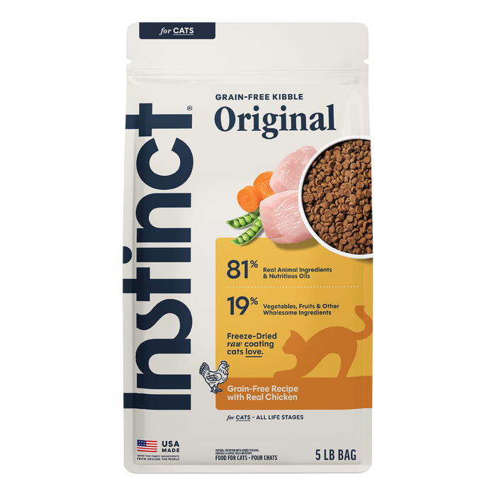 Instinct Original Kibble Real Chicken Recipe cat 5 lb. front package
