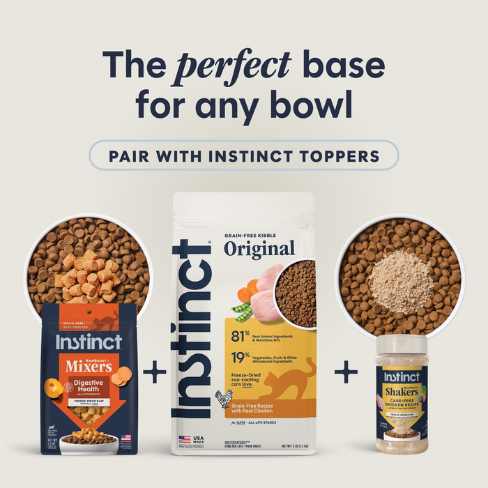 Instinct Original Kibble Real Chicken Recipe cat 5 lb. product benefits and recipe information