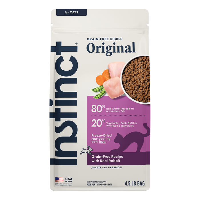 Instinct Original Kibble Real Rabbit Recipe cat 4.5 lb. front package