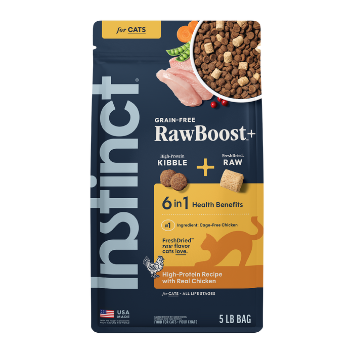 Instinct Raw Boost Kibble Real Chicken Recipe cat 5 lb. front package