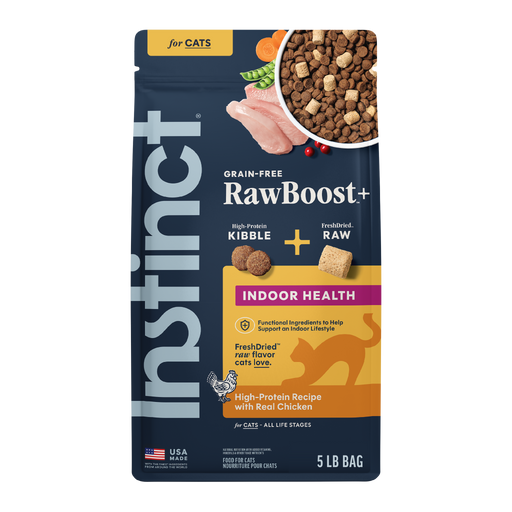 Instinct Raw Boost Kibble Indoor Health Recipe with Real Chicken cat 5 lb. front package