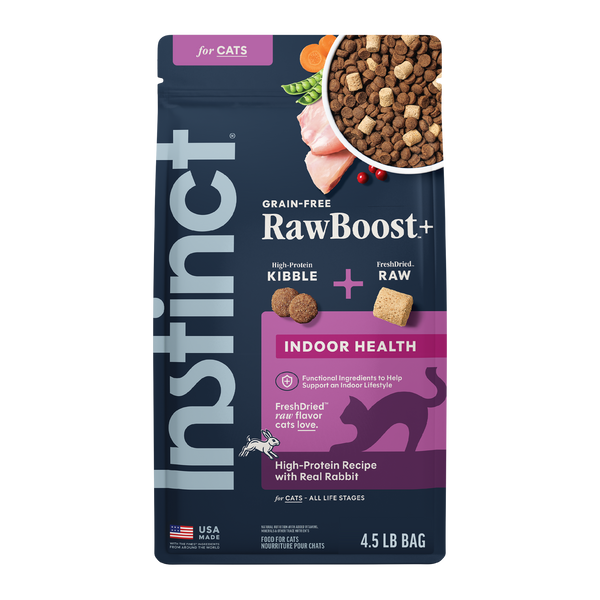 Instinct Raw Boost Kibble Indoor Health Recipe with Real Rabbit cat 4.5 lb. front package