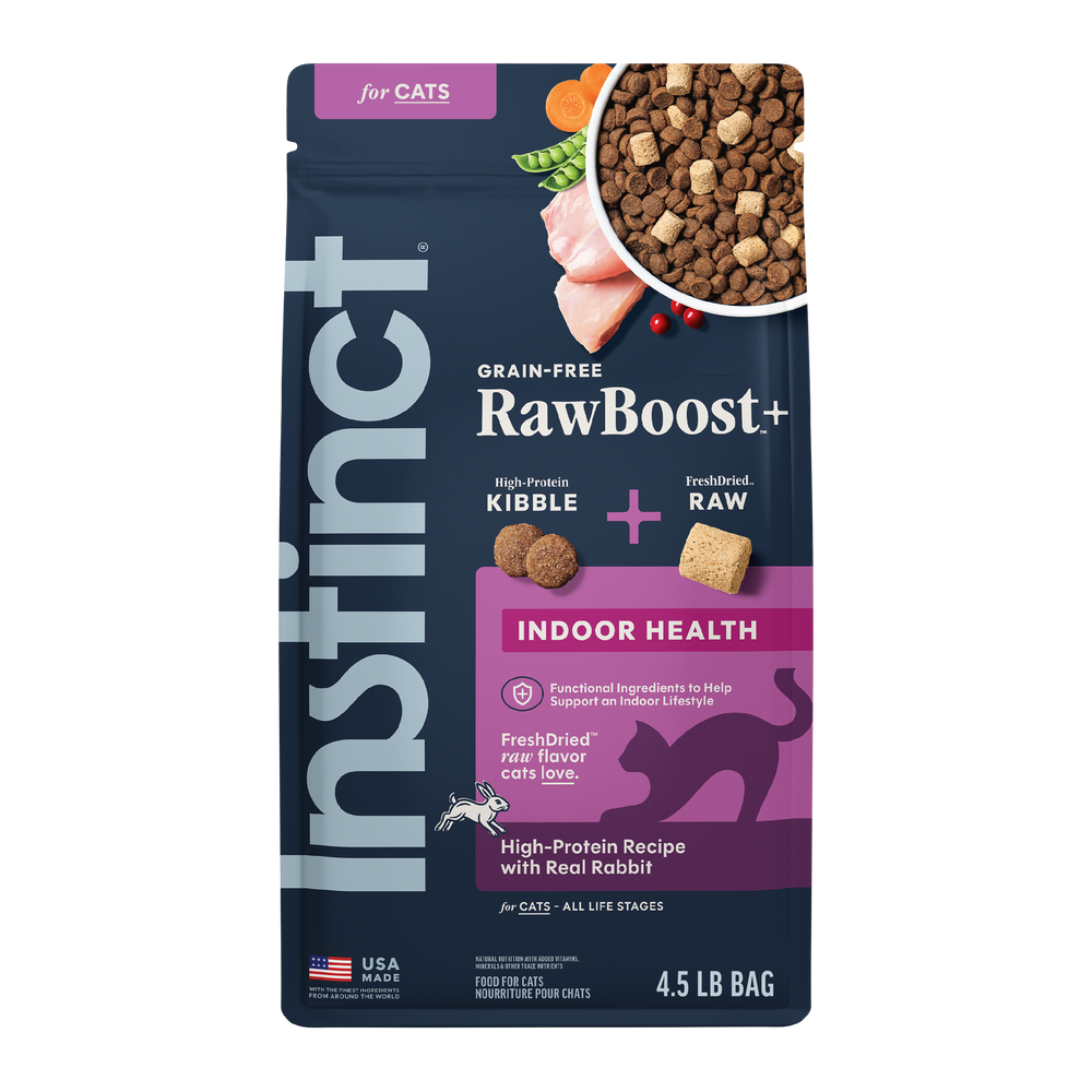 Instinct Raw Boost Kibble Indoor Health Recipe with Real Rabbit cat 4.5 lb. front package