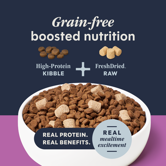 Instinct Raw Boost Kibble Indoor Health Recipe with Real Rabbit cat 4.5 lb. product benefits and recipe information