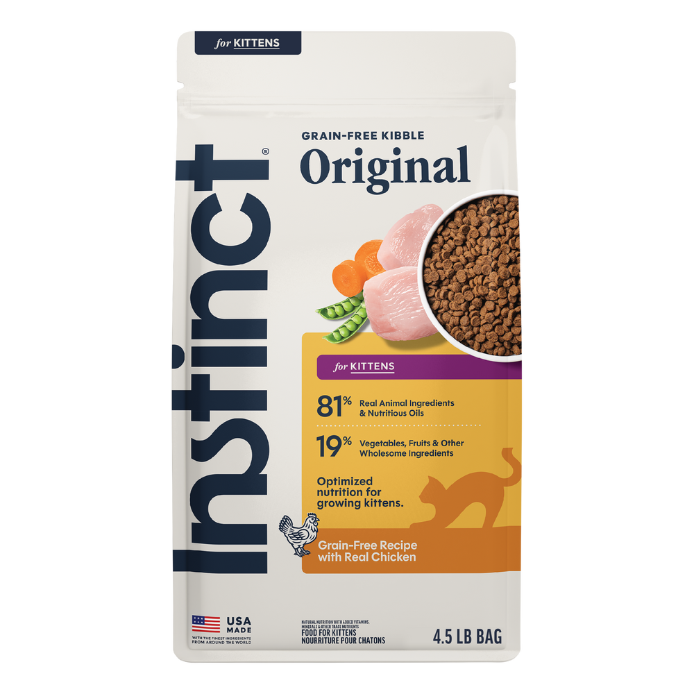 Instinct Original Kibble for Kittens Chicken Recipe cat 4.5 lb. front package