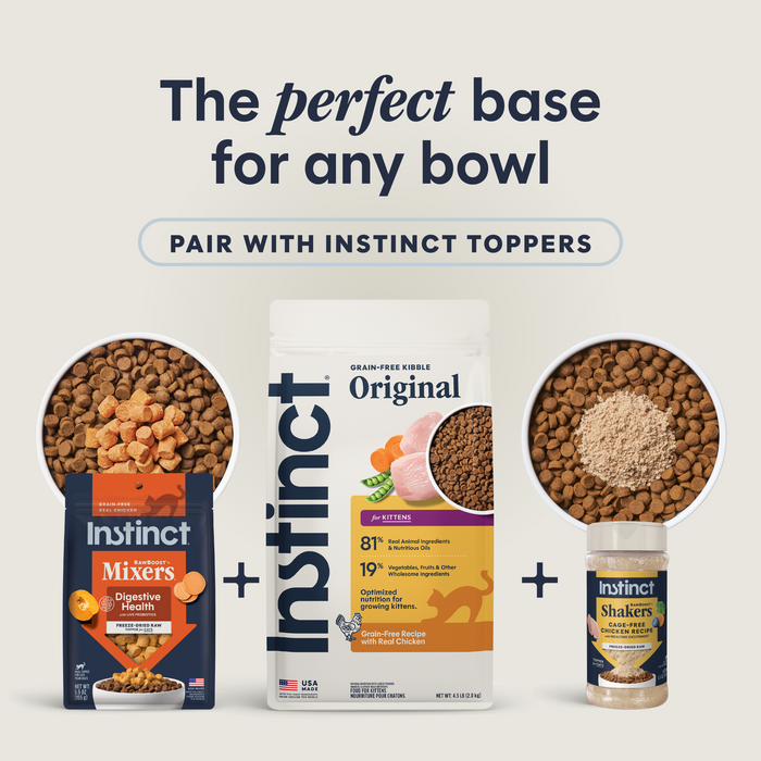 Instinct Original Kibble for Kittens Chicken Recipe cat 4.5 lb. product benefits and recipe information