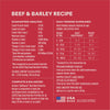 Instinct BeNatural Kibble Real Beef & Barley Recipe dog 25 lb. ingredients, nutrition and feeding label