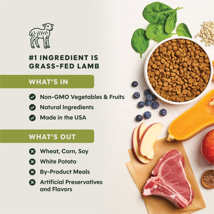Instinct BeNatural Kibble Real Lamb & Oatmeal Recipe dog 24 lb. product benefits and recipe information