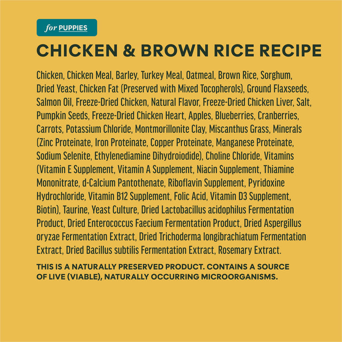 Instinct RawBoost+ Whole Grain Kibble for Puppies Chicken Recipe dog  ingredients, nutrition and feeding label