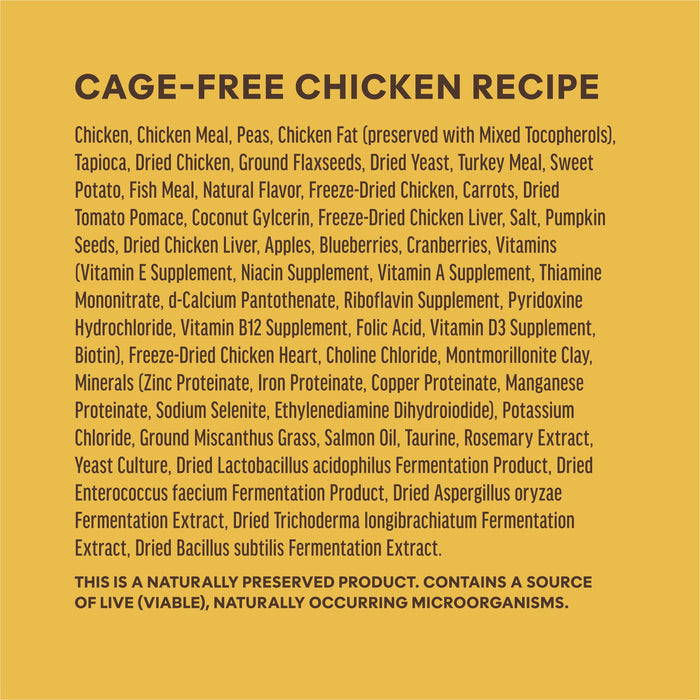 Instinct PeakBoost+ Kibble Real Chicken Recipe dog 17 lb. ingredients, nutrition and feeding label