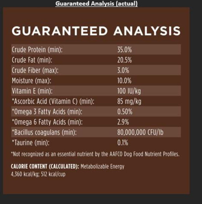 Instinct Original Kibble Real Beef Recipe dog 20 lb. product benefits and recipe information