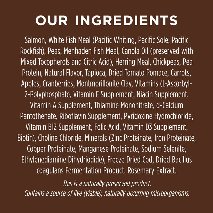 Instinct Original Kibble Real Salmon Recipe dog 20 lb. product benefits and recipe information
