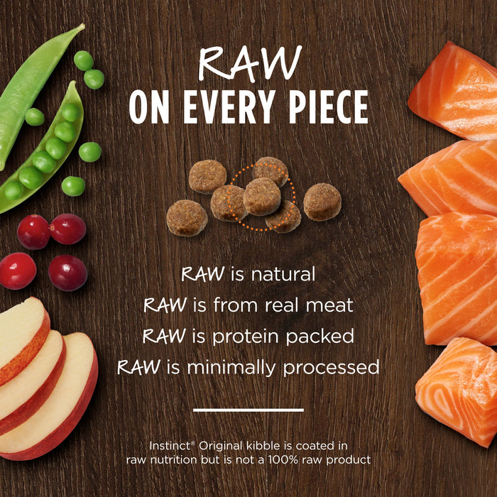 Instinct Original Kibble Real Salmon Recipe dog 20 lb. product benefits and recipe information