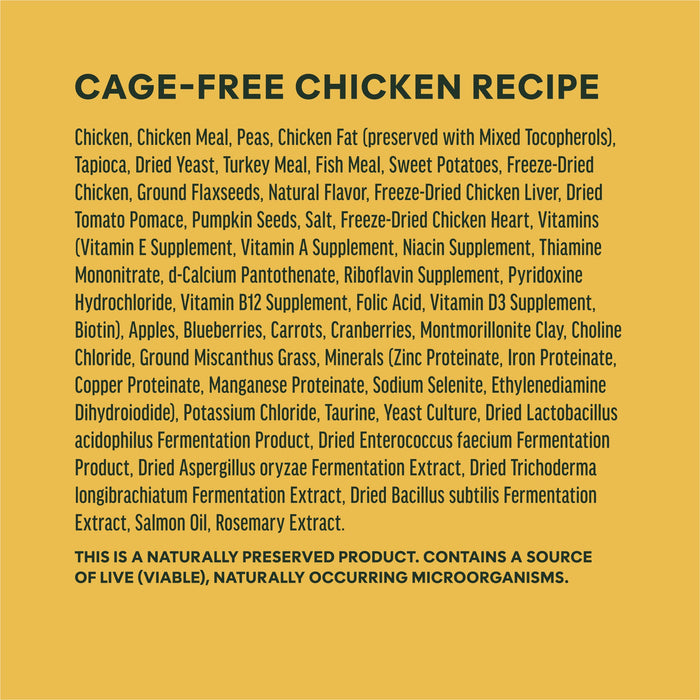 Instinct RawBoost+ Kibble Real Chicken Recipe dog 10 lb. ingredients, nutrition and feeding label