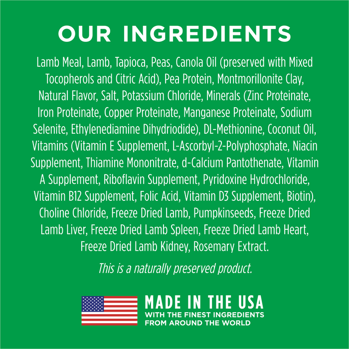 Instinct Limited Ingredient Diet Kibble Real Lamb Recipe dog 20 lb. product benefits and recipe information