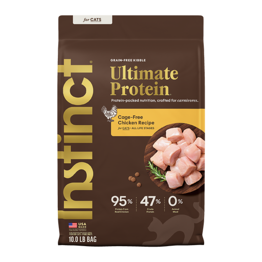 Instinct Ultimate Protein Kibble Cage-Free Chicken Recipe cat 10 lb. front package