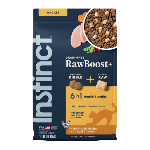 Instinct Raw Boost Kibble Real Chicken Recipe cat 10 lb. front package