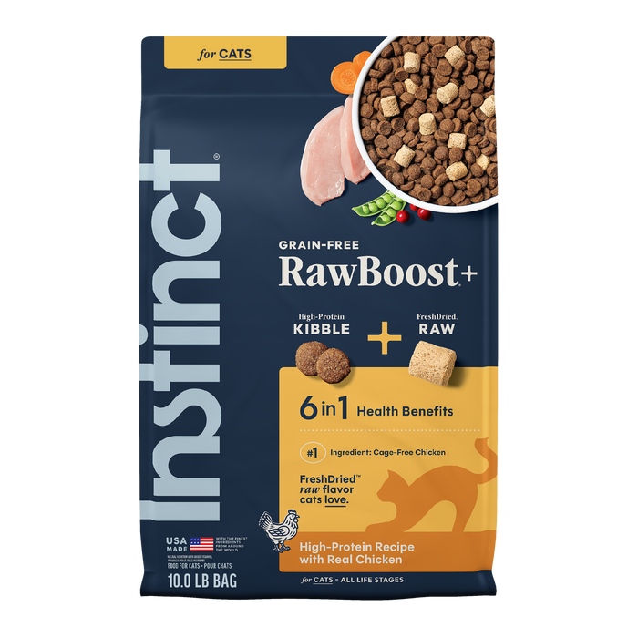 Instinct Raw Boost Kibble Real Chicken Recipe cat 10 lb. front package