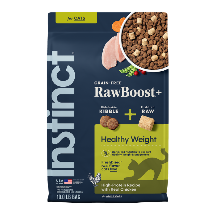 Instinct Raw Boost Kibble Healthy Weight Recipe cat 10 lb. front package
