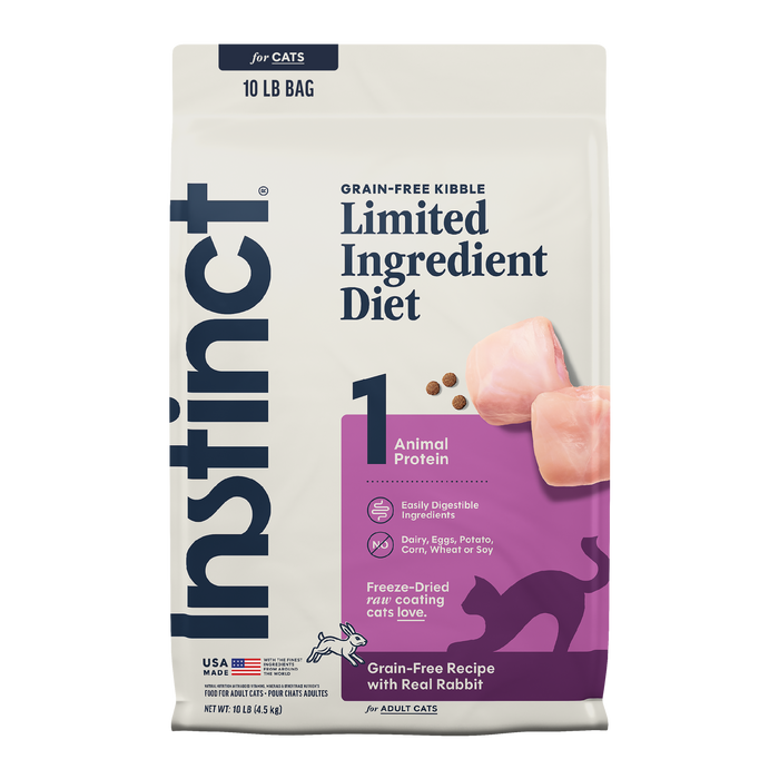 Instinct Limited Ingredient Diet Kibble Real Rabbit Recipe cat 10 lb. front package
