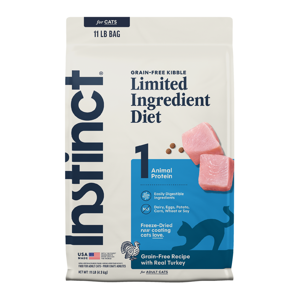 Instinct Limited Ingredient Diet Kibble Real Turkey Recipe cat 11 lb. front package
